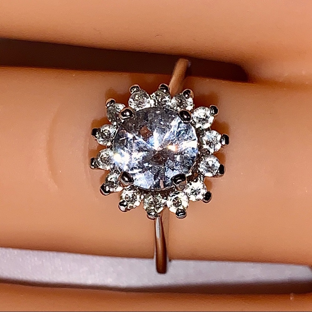 Enchanted Elegance - CZ and Sterling Halo Ring